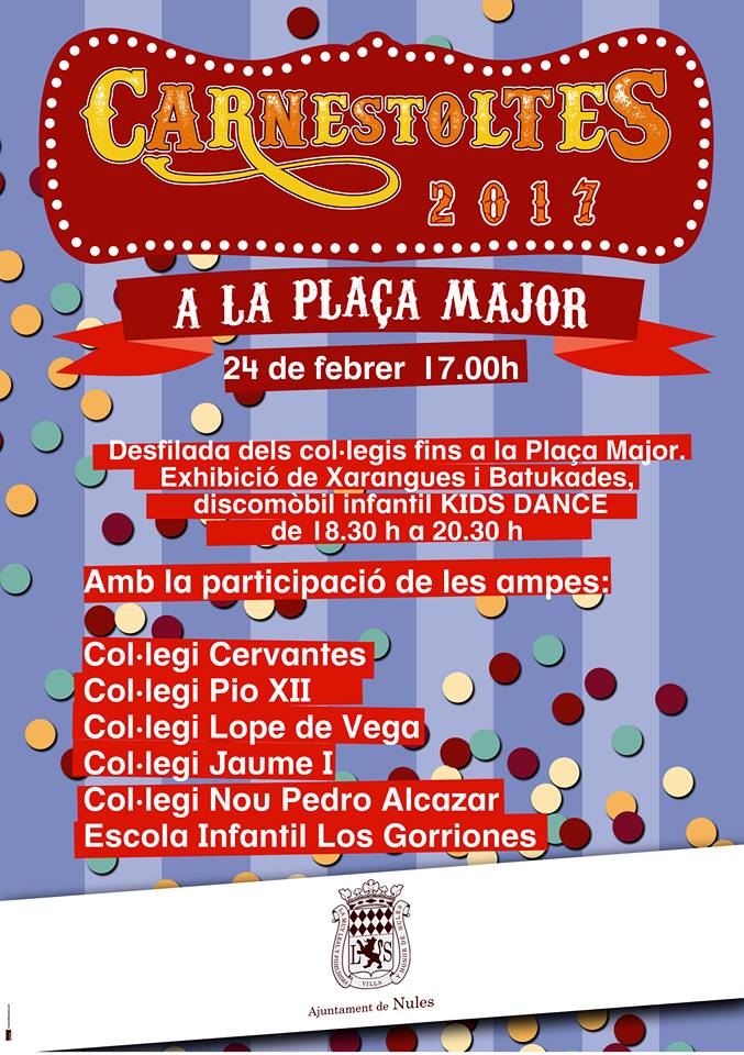 Actividades para niños en Castellón. Carnaval en Nules
