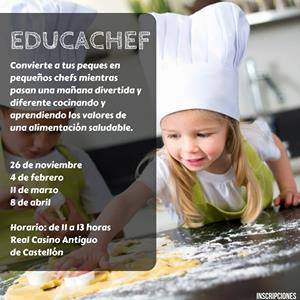 Actividades para niños en Castellón. Taller cocina Educachef